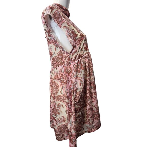 Free People Velvet Mini Dress In Petal Combo Size S NWT - Picture 7 of 16